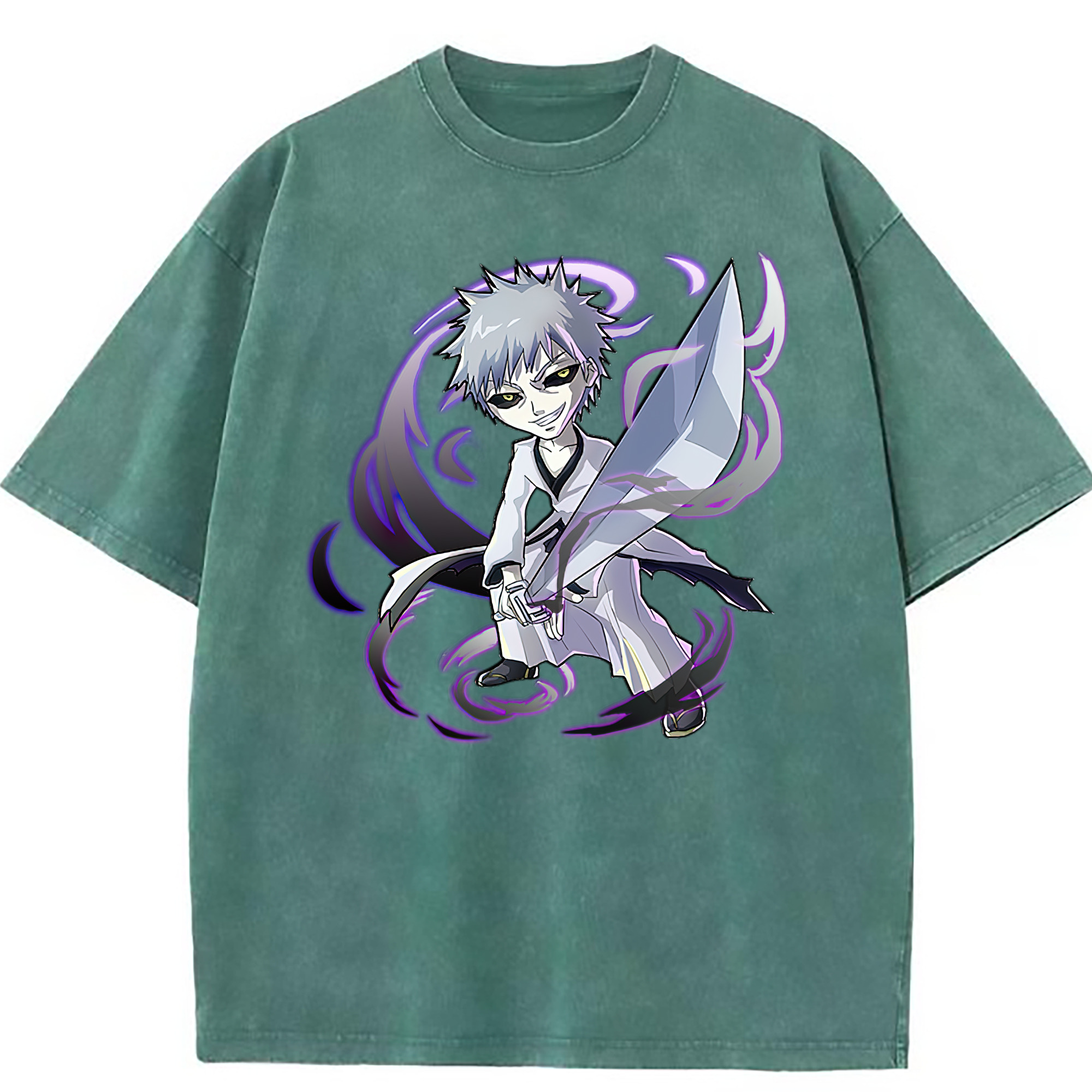 （画像用） ブリーチ 黒崎一護（くろさき いちご）BLEACH Kurosaki Ichigo 綿100% ヴィンテージ風 半袖Tシャツ（フロントプリント）